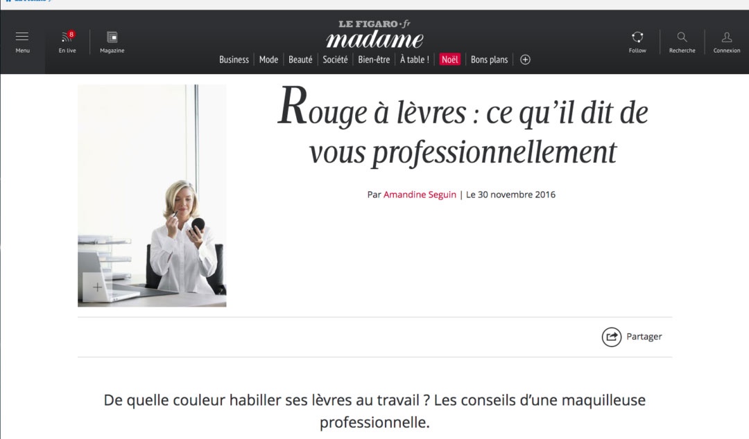 An interview in Madame Figaro with Louise Wittlich, talking about makeup in the office