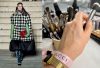 Left: Missy Raider wamking in the Gucci show. Right Louise Wittlich's hand in the backstage of the Gucci show