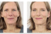 Deux images, une photo "avant et une "après" d'un tutoriel de maquillage naturel anti-âge, par Louise Wittlich, maquilleuse pro et coach beauté